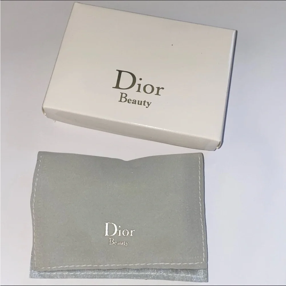 Dior Beauty Black Faux Leather Double Wrap Around Bracelet with Silver